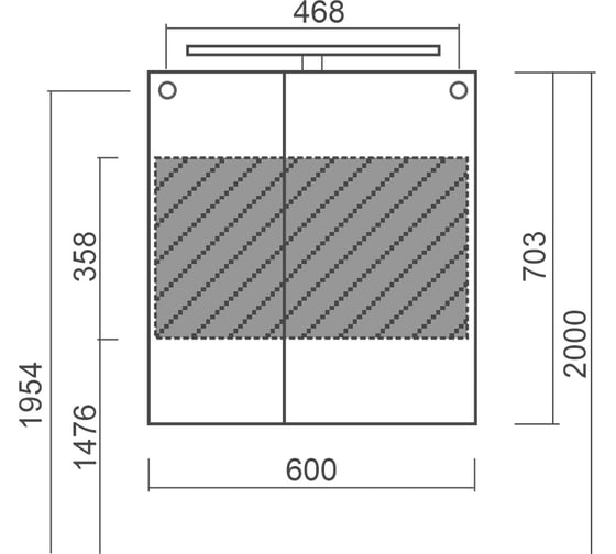 Зеркальная шкаф Diborg Lande Q 60 дуб 77.3103