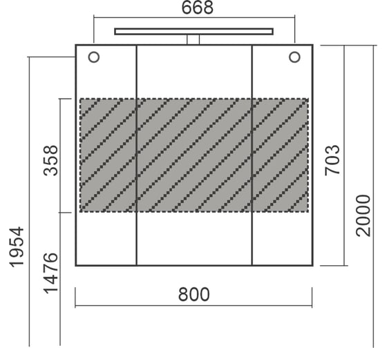 Зеркальная шкаф Diborg Lande Q 80 дуб 77.3105