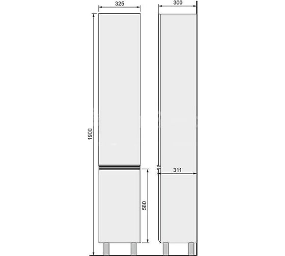 Напольный пенал VELVEX Cub 190 pnCUB.190-27.21