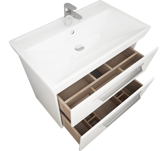 Тумба Diborg Lande Q 80 белый матовый, 2 ящика 77.2225