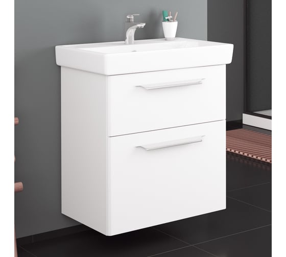 Тумба Diborg Lande Q 70 белый матовый, 2 ящика 77.2224