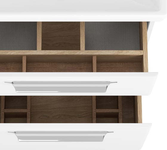 Тумба Diborg Lande Q 70 белый матовый, 2 ящика 77.2224