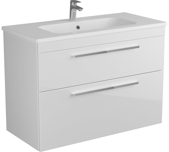 Тумба Diborg Leonie 100 белый глянец, 2 ящика 77.1227