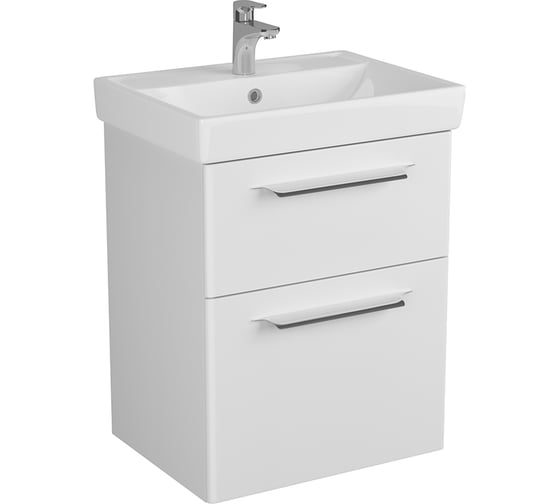 Тумба Diborg Lande Q 60 белый матовый, 2 ящика 77.2223