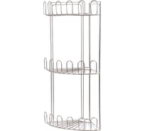 Полка VANSTORE Flower угловая, 3 яруса, нержавеющая сталь 014-03