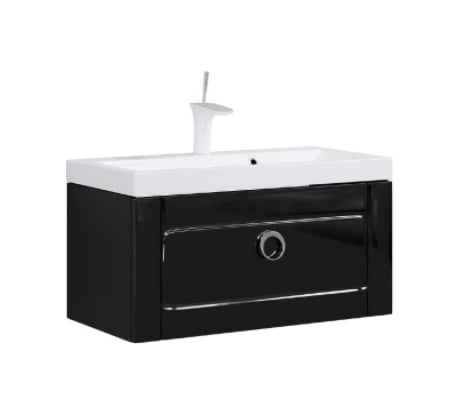 Тумба под умывальник AQWELLA Инфинити подвесная с ящиком Inf.01.08, 001, BLK