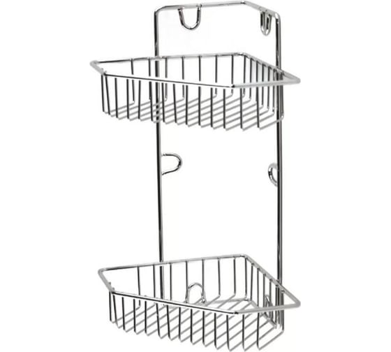 Угловая полка TWIST два яруса, треугольник, хром B-SHELF-Х-001