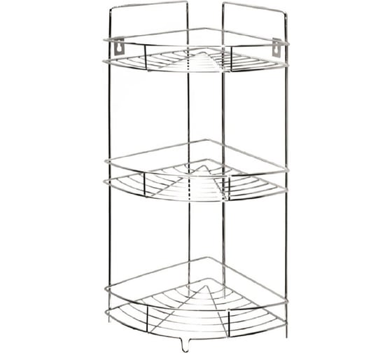 Угловая полка Retic три яруса, с ножками, хром B-SHELF-Т084 1