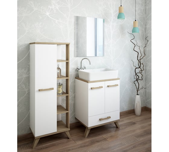 Тумба Sanflor Ингрид 60 швейцарский вяз, белый С0001916