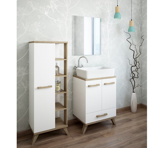 Зеркало Sanflor Ингрид 60 швейцарский вяз, белый С0001914