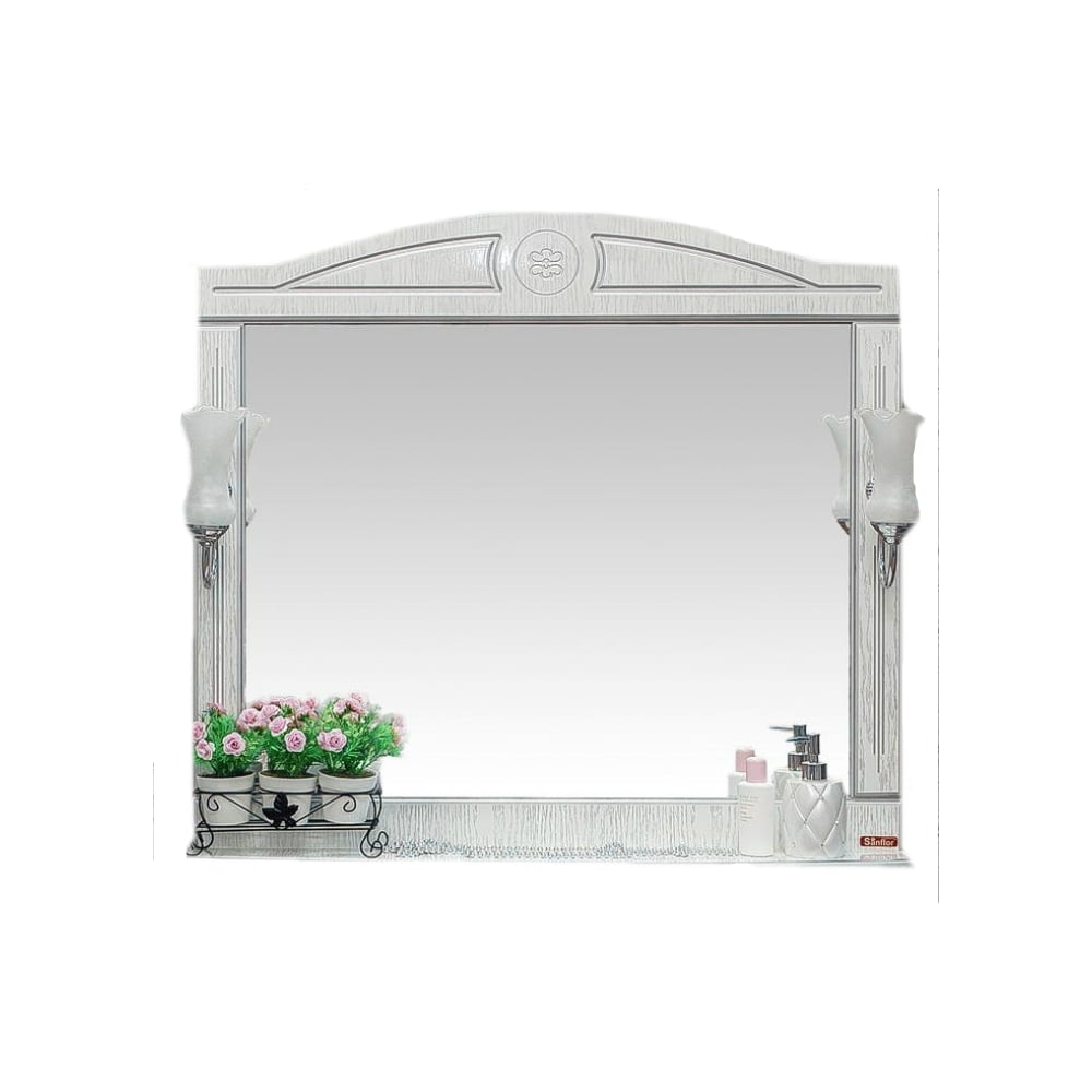 Зеркало Sanflor Адель 100 белое, патина серебро Н0000000748 - выгодная ...