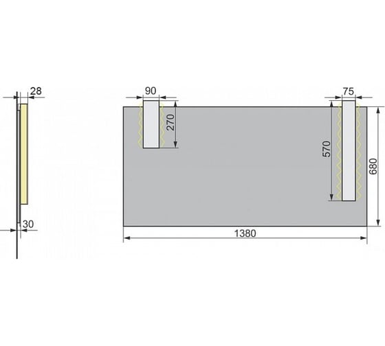 Зеркало Velvex Pulsus 140 zkPUL.140-21