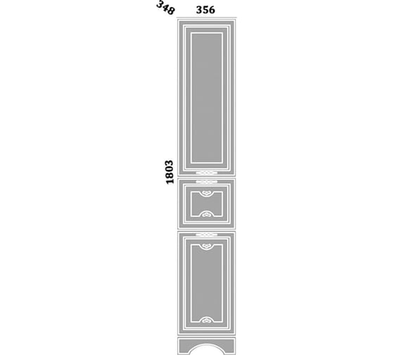 Пенал Sanflor Адель R, белый, патина серебро Н0000000556