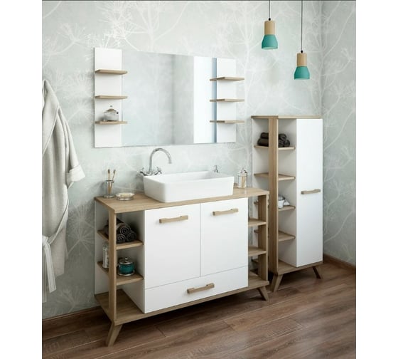Тумба Sanflor Ингрид 120 швейцарский вяз, белый С0001917
