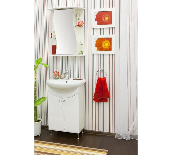 Зеркало Sanflor Лина 55R белое Н0000000141