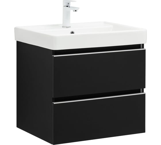Тумба Aquanet Вега 70 2 ящика, цвет черный 00329596