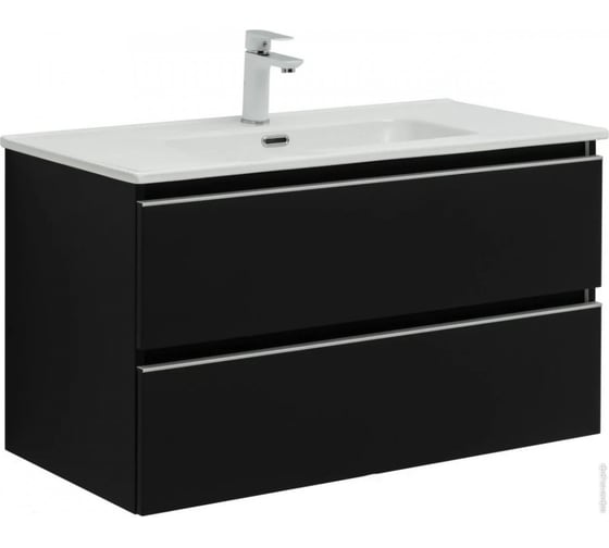 Тумба Aquanet Вега 80 2 ящика, цвет черный 00329597