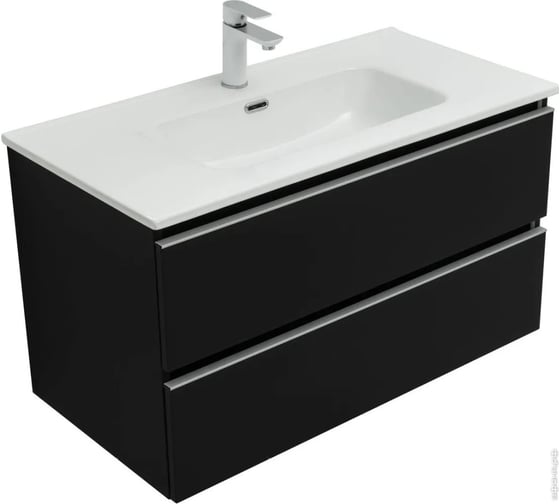 Тумба Aquanet Вега 80 2 ящика, цвет черный 00329597