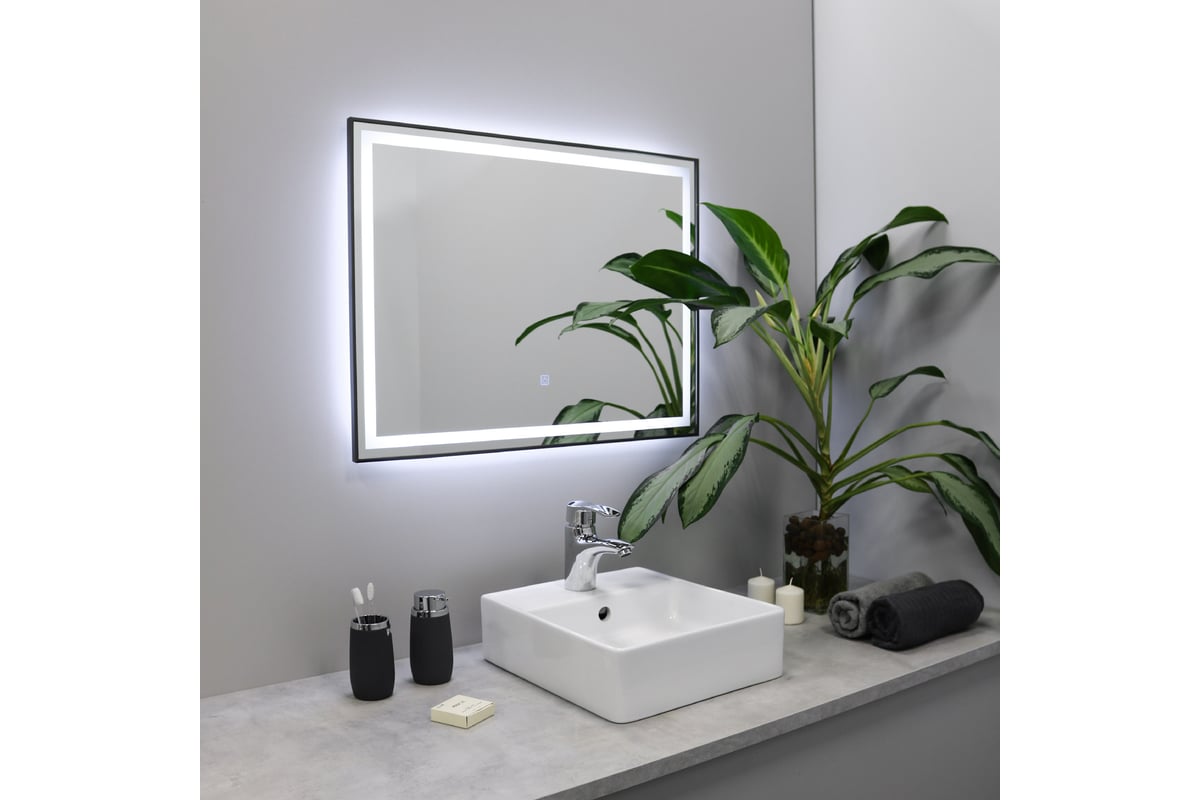 Зеркало FIXSEN с подсветкой LED прямоугольное 100x80 см графит FX ...