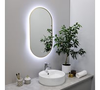 Зеркало с LED-подсветкой FIXSEN овальное, 40x80 см, золото-сатин FX- 3080G