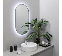 Зеркало с LED-подсветкой FIXSEN овальное, 50x100 см, графит FX- 3100F