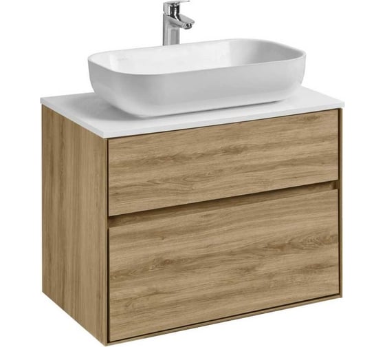 Тумба AQUATON Либерти 75/2 дуб Эльвезия (Элина 75, MILA 400, MILA 350х350, Одри 420x620 Soft, Лола 60) 00090096 1