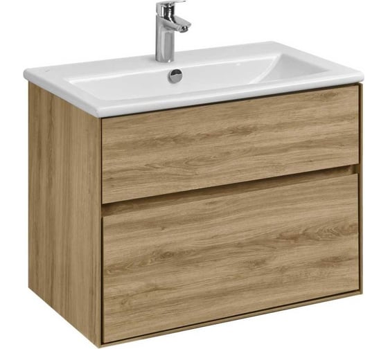 Тумба AQUATON Либерти 75/2 дуб Эльвезия (Элина 75, MILA 400, MILA 350х350, Одри 420x620 Soft, Лола 60) 00090096