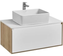 Тумба AQUATON Либерти 90/1 дуб Эльвезия/белый глянец (Адриана 90, MILA 400, MILA 350х350, Одри 420x620 Soft, Лола 60) 00090105