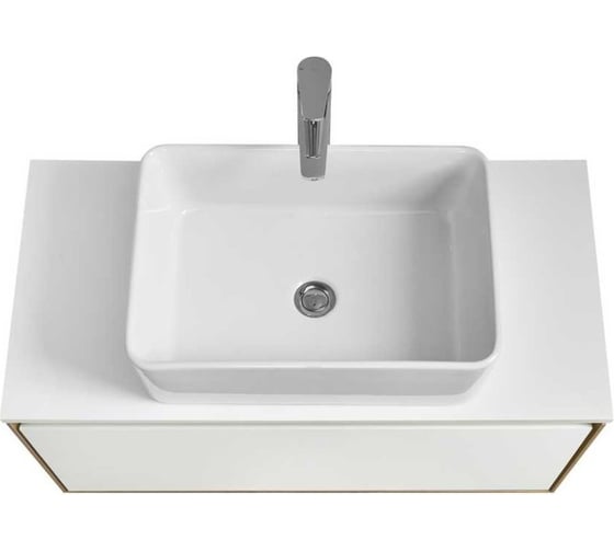 Тумба AQUATON Либерти 90/1 дуб Эльвезия/белый глянец (Адриана 90, MILA 400, MILA 350х350, Одри 420x620 Soft, Лола 60) 00090105