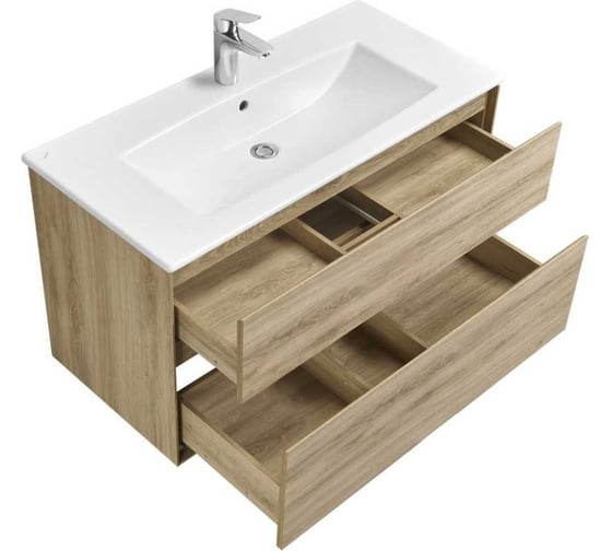 Тумба AQUATON Либерти 100/2 дуб Эльвезия (Элина 100, MILA 400, MILA 350х350, Одри 420x620 Soft, Лола 60) 00090108