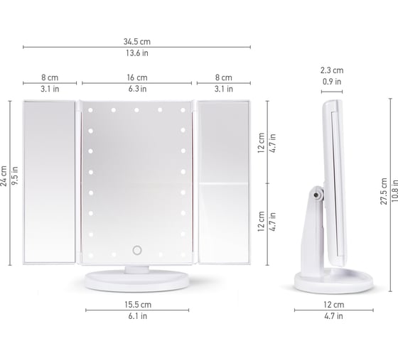 Косметическое зеркало Wonder Worker AMAZE с LED-подсветкой 80296