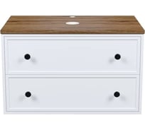 Тумба подвесная IDDIS, со столешницей МДФ макадамия орех, 80 см, белый матовый, Torr, подход. столеш-ца OPH80BMi89 TOR80WMi95K