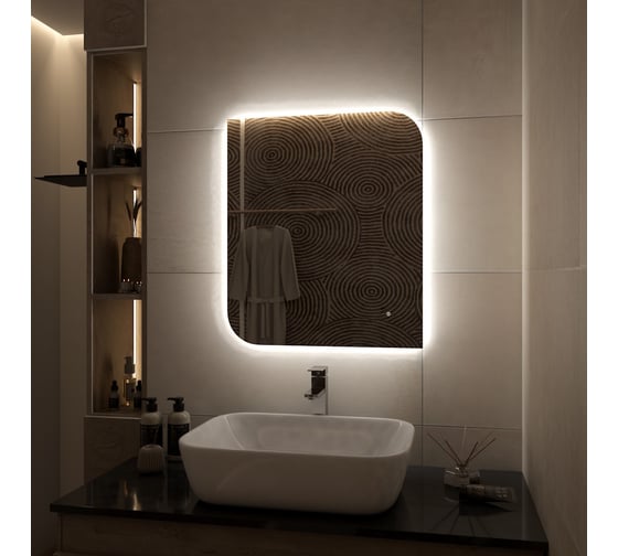 Зеркало Teymi Lempi Oreol Pro 60x80, LED-подсветка, сенсор T20269 ЦБ-00269774