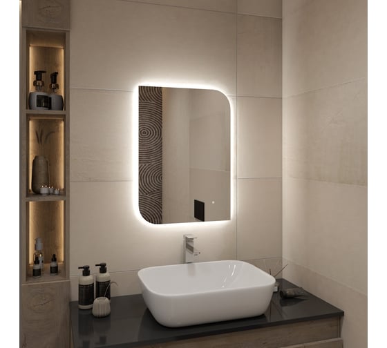 Зеркало Teymi Lempi Oreol Pro 50x70, LED-подсветка, сенсор T20267 ЦБ-00269772