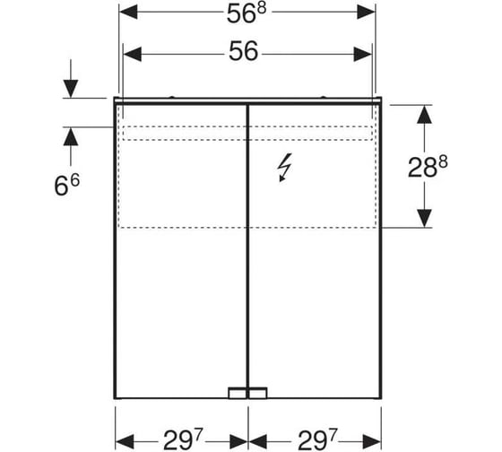 Зеркальный шкафчик с подсветкой GEBERIT Option BASIC 500.273.00.1 00000074881
