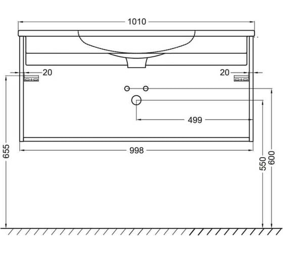 Тумба для раковины JACOB DELAFON MADELEINE 100 см, матовый черный EB1318-J53 00000128284