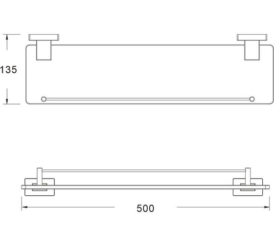 Полка стеклянная SHEVANIK SG5619G