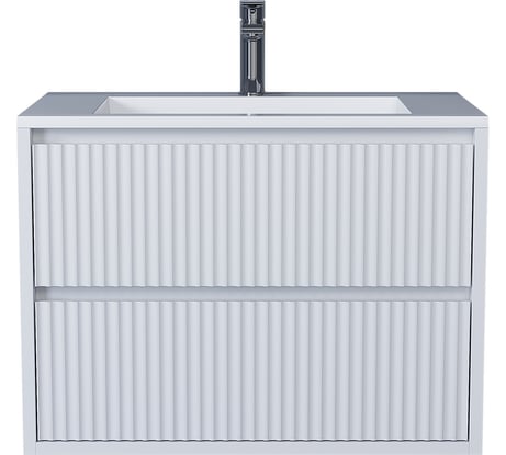 Тумба под раковину для ванной Uperwood Next_подвесная, 80 см, белая, 2 ящика 3930205157