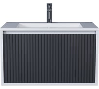 Тумба под раковину для ванной Uperwood Next_подвесная, 70 см, белая/графит, 1 ящик 3930205150