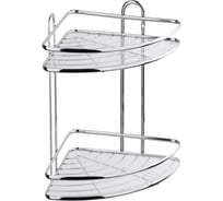 Полка для ванной комнаты и кухни Fora Floria угловая, двойная, 258х258х335 FOR-2006