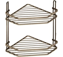 Полка для ванной комнаты и кухни Fora угловая, двойная, бронза FOR-128