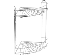 Полка для ванной комнаты и кухни Fora Optima угловая, двойная KOR-2009