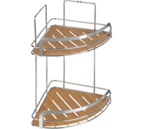 Полка для ванной комнаты Fora Wood угловая, двойная FOR-WOD02-U