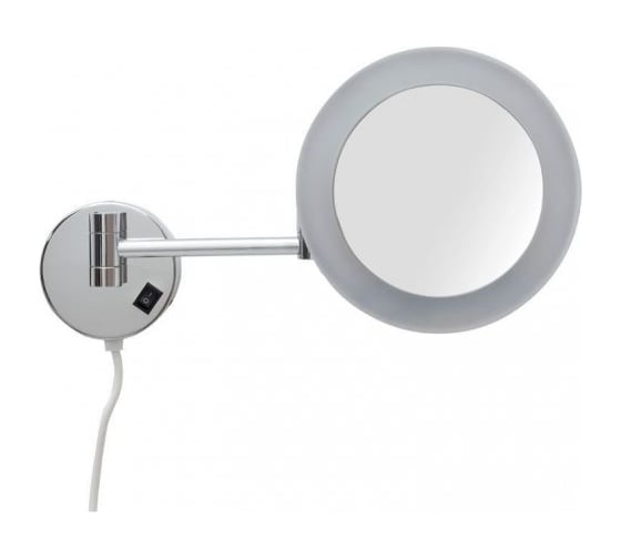 Косметическое зеркало Aquanet 1806D подвесное, с LED подсветкой, круглое, диаметр 20 см 00204512