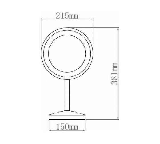 Косметическое зеркало Aquanet 2209D настольное, с LED подсветкой, круглое, диаметр 21.5 см 00204516