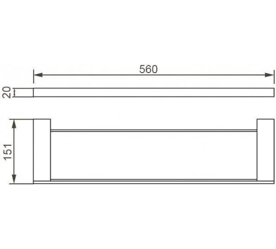 Стеклянная полка Aquanet 5687 56 см, хром 00187070