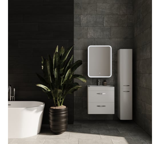 Зеркало-шкаф Style Line "каре 60x80" с подсветкой, сенсор на зеркале СС-00002274