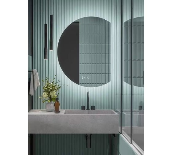 Шкаф зеркальный ALIAS Дольче 90x70 см, с холодной LED-подсветкой и часами, правый shd907015r