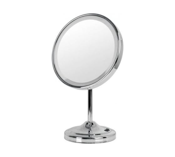 Косметическое зеркало Aquanet 8070 8х3 с LED подсветкой настольное, хром 00195655