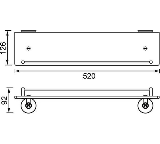 Cnеклянная gолка Aquanet 6387 56 см, хром 00202132